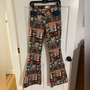 Alice + Olivia Patchwork Print Jeans